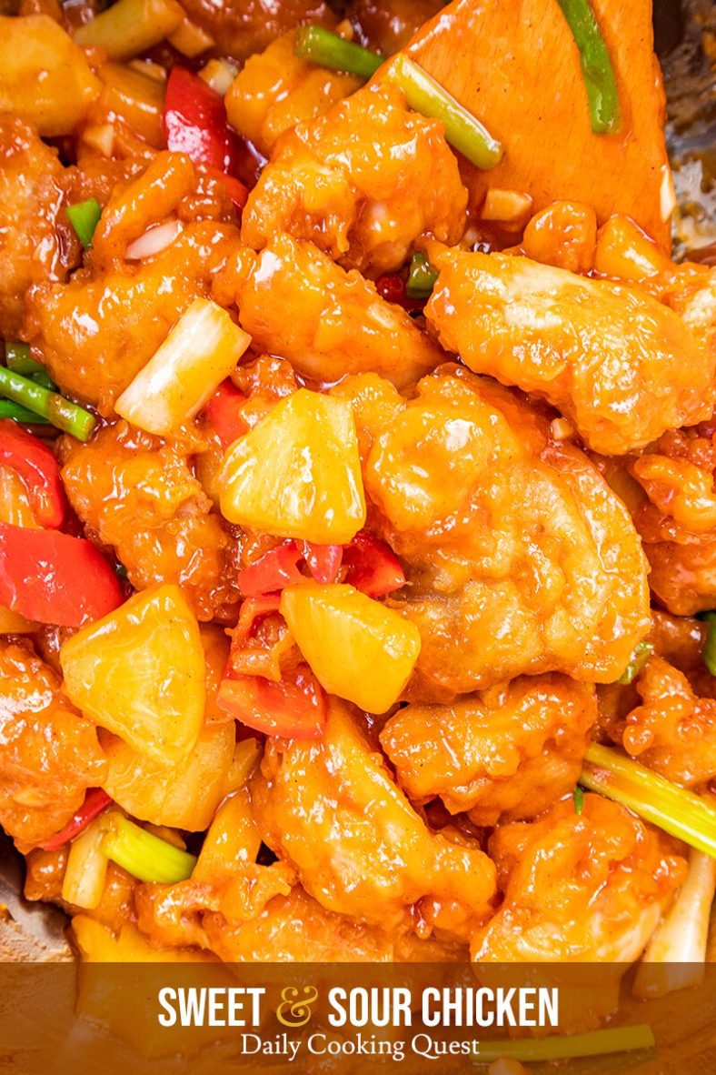 Ingredients to prepare sweet and sour chicken.