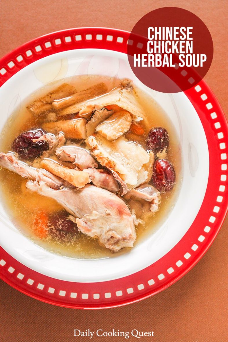 Always serve Chinese chicken herbal soup hot.