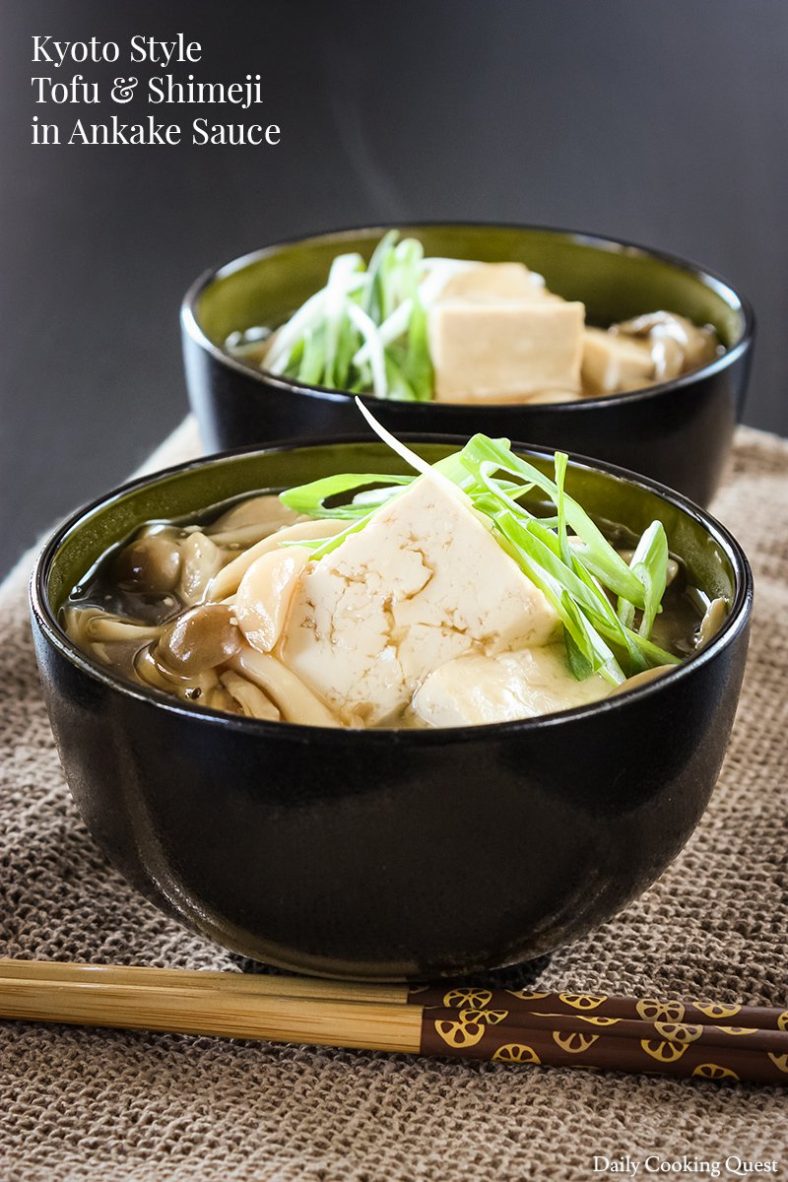 Kyoto Style Tofu and Shimeji in Ankake Sauce