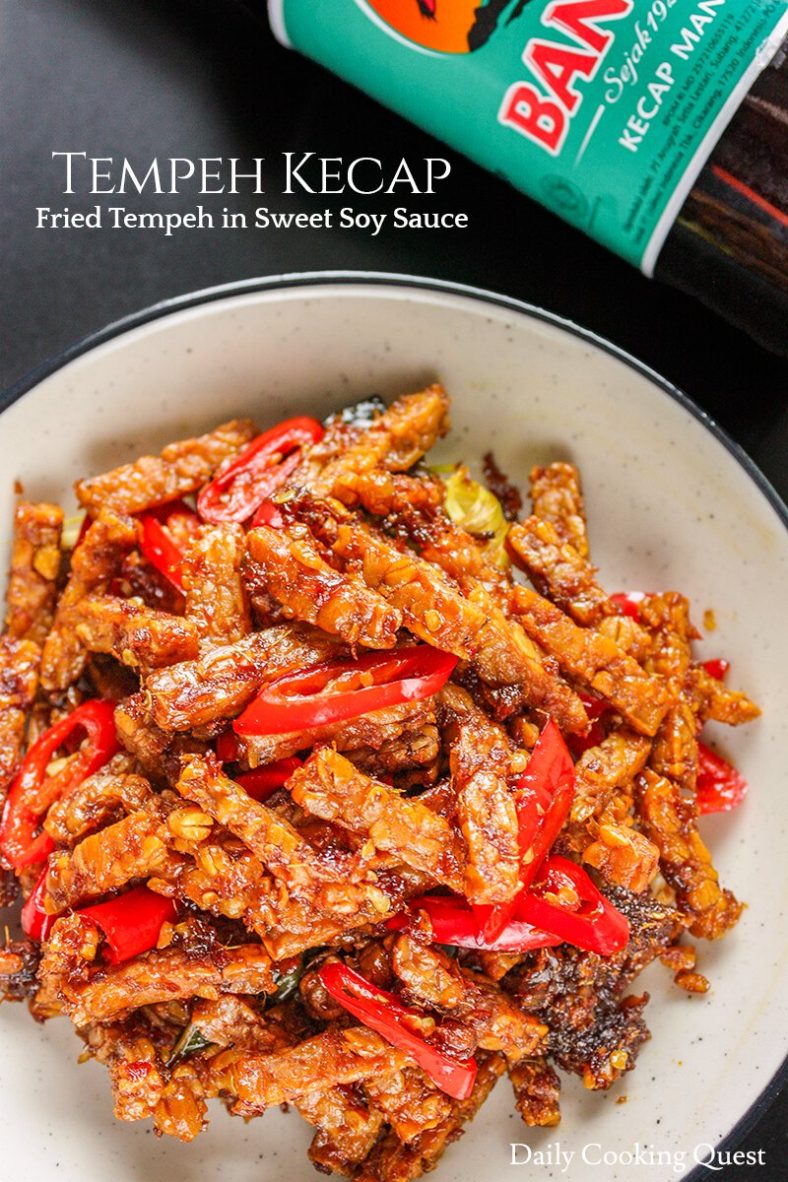 Tempeh Kecap - Fried Tempeh in Sweet Soy Sauce